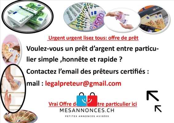 Offre de prêt entre particulier sérieux et rapide