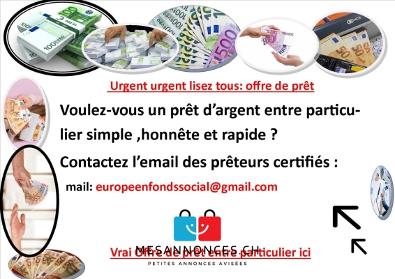 OFFRE DE PRËT ENTRE PARTICULIER sérieux A 2,5%  un